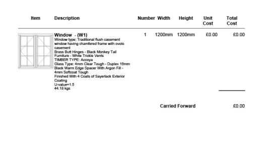 Deposit Invoice for Joinery