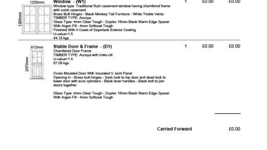 Joinery Purchase Order