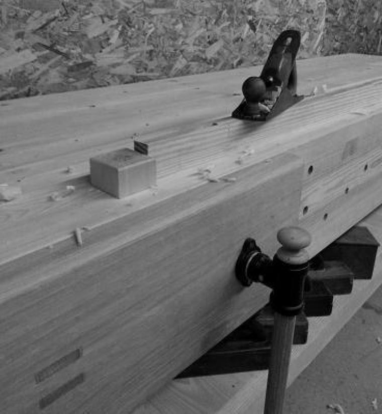 Images of the Full construction of a Joiners Work Bench