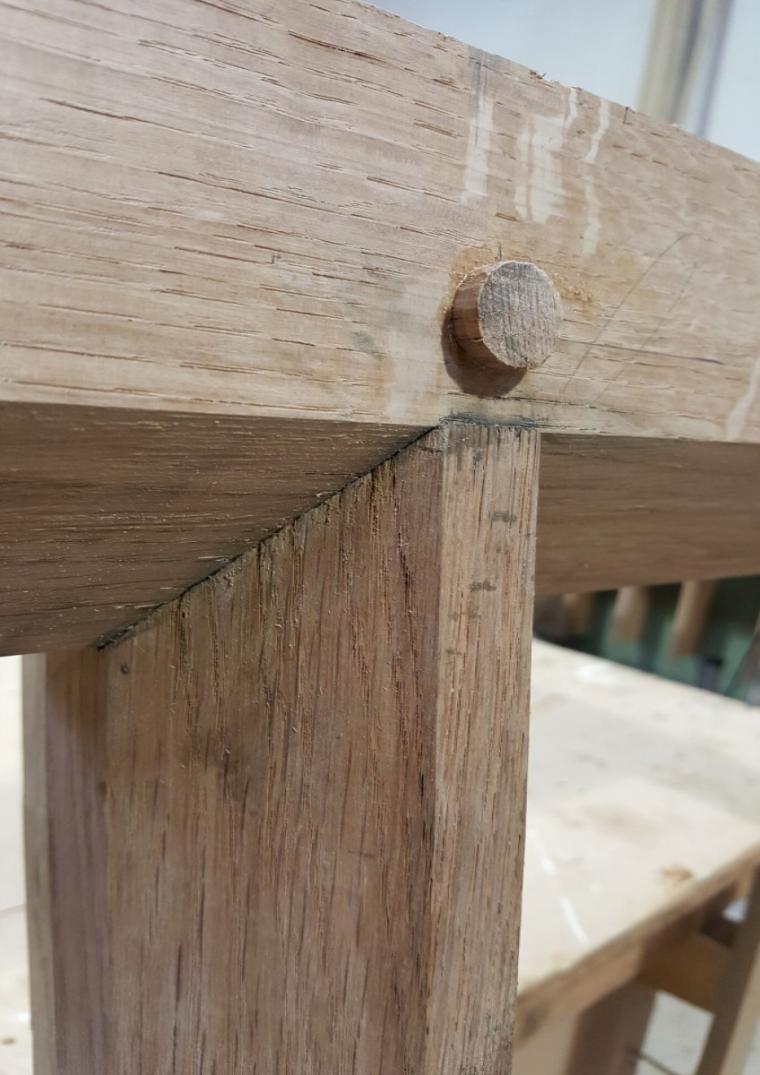 Oak pegged joinery devon