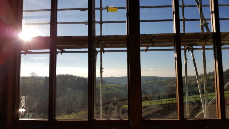 View through the gable end windows