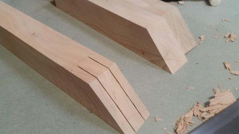 wood tennons for the base of the table
