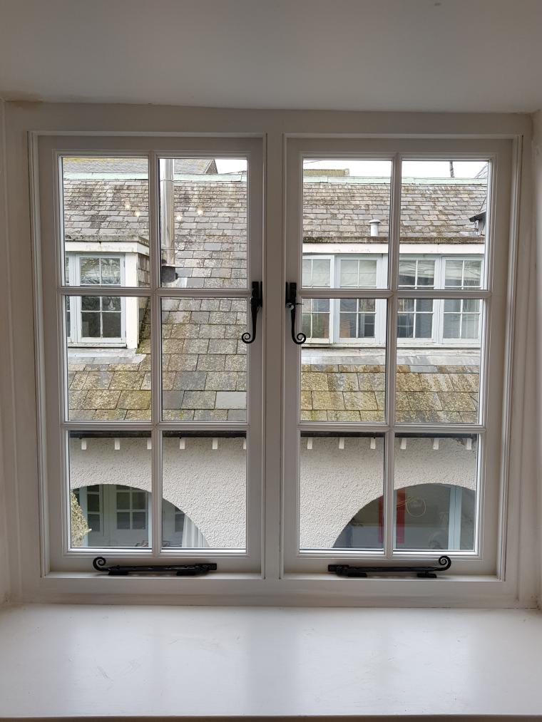 custom made hardwood window in Devon