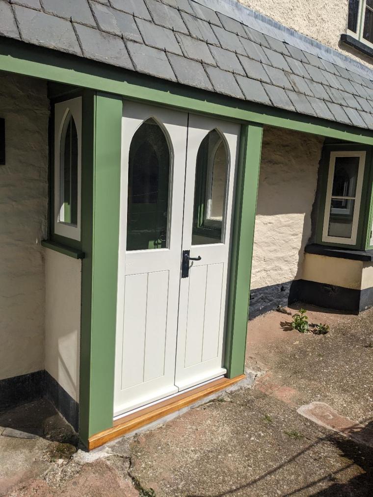 Wood doors with gothic arch