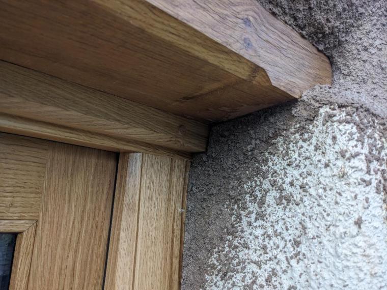 Bespoke glazed oak door manufactured and installed at a listed farmhouse near Tiverton, Devon.
