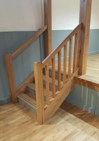 Straight Stairs in wood made in Devon