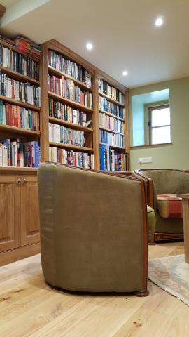 Fitted Oak Bookshelf hand made in Devon