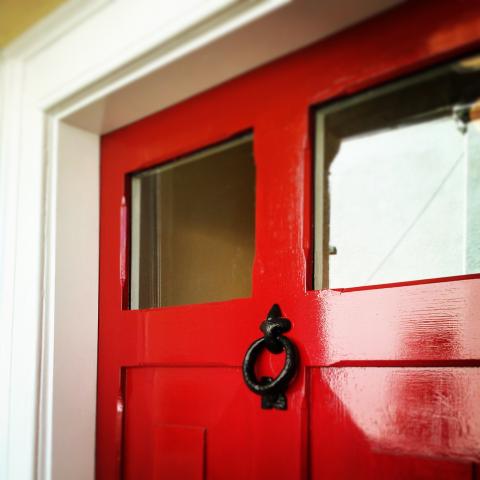 Raised and fielded detail on front door