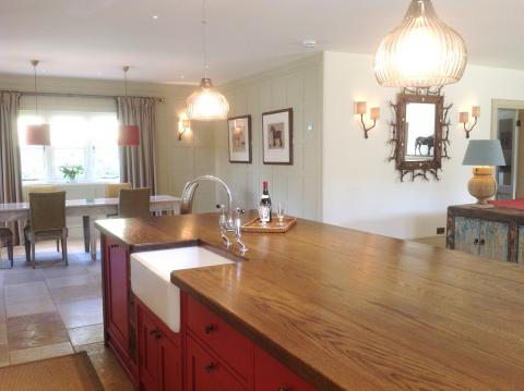 bespoke wood kitchen island with solid Oak top