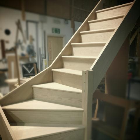 Solid oak winder staircase