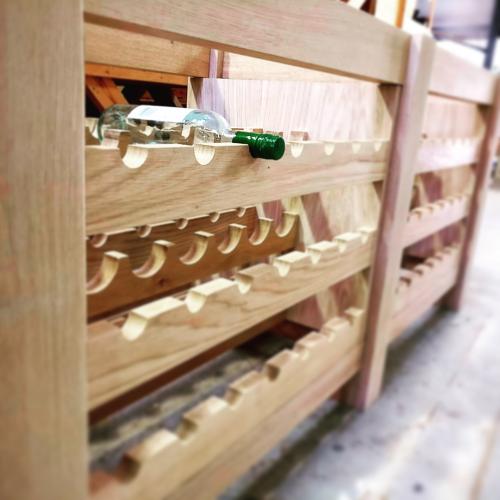 Solid oak wine rack unit